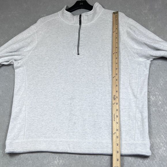Tommy Bahama Sweatshirt Mens X-Large Beige/Gray Reversible Half Zip Pullover - Picture 8 of 13